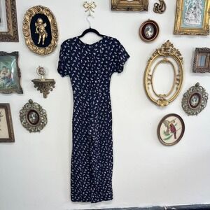 & Other Stories Navy Floral Wide Leg Jumpsuit | Size 0